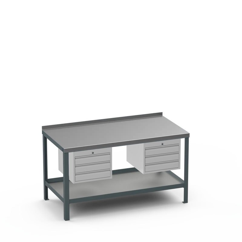 Steel Top Heavy Duty Workbench | 3 Drawer & 3 Drawer Storage