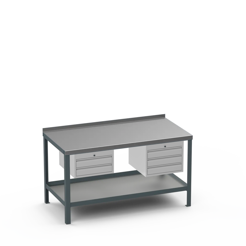 Steel Top Heavy Duty Workbench | 2 Drawer & 3 Drawer Storage