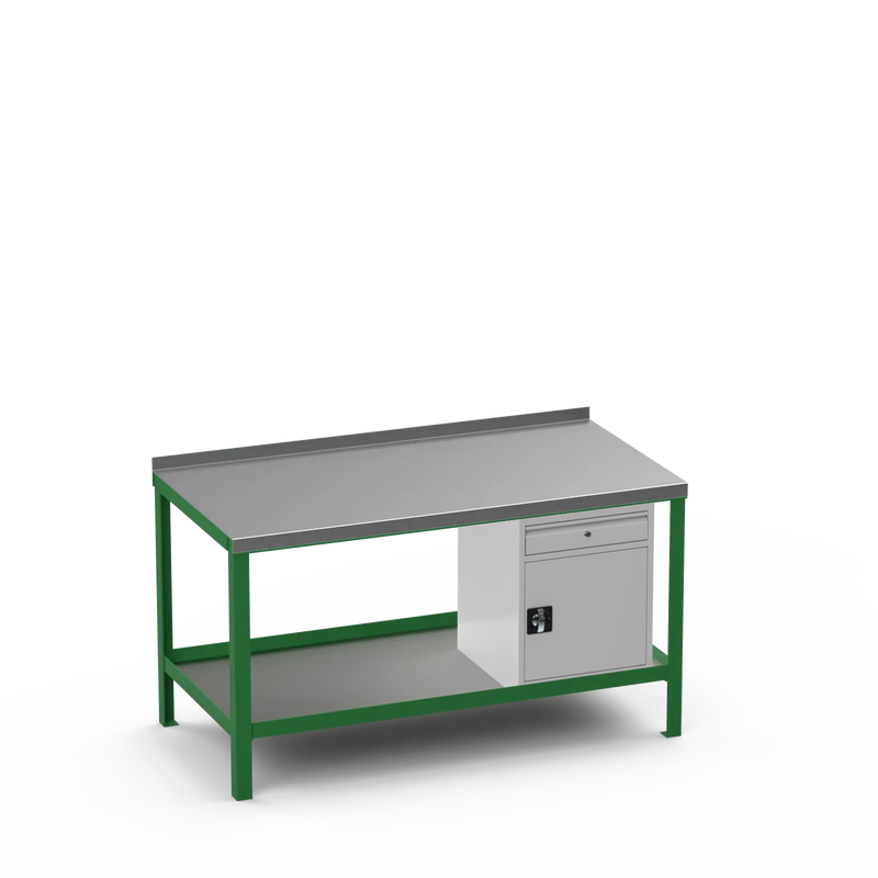 Steel Top Heavy Duty Workbench | Cupboard w/ Drawer Storage