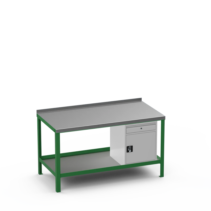 Steel Top Heavy Duty Workbench | Cupboard w/ Drawer Storage
