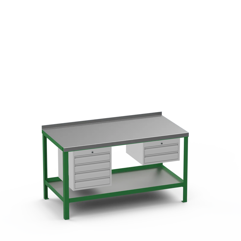 Steel Top Heavy Duty Workbench | 4 Drawer & 2 Drawer Storage