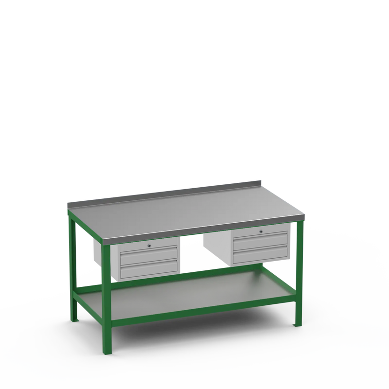 Steel Top Heavy Duty Workbench | 2 Drawer & 2 Drawer Storage