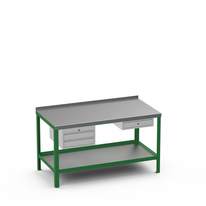 Steel Top Heavy Duty Workbench | 2 Drawer & Single Drawer Storage