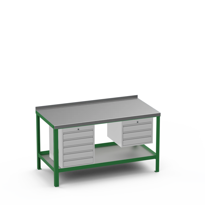 Steel Top Heavy Duty Workbench | 5 Drawer & 3 Drawer Storage