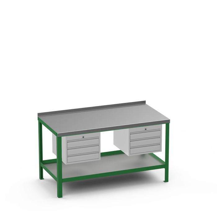Steel Top Heavy Duty Workbench | 3 Drawer & 3 Drawer Storage
