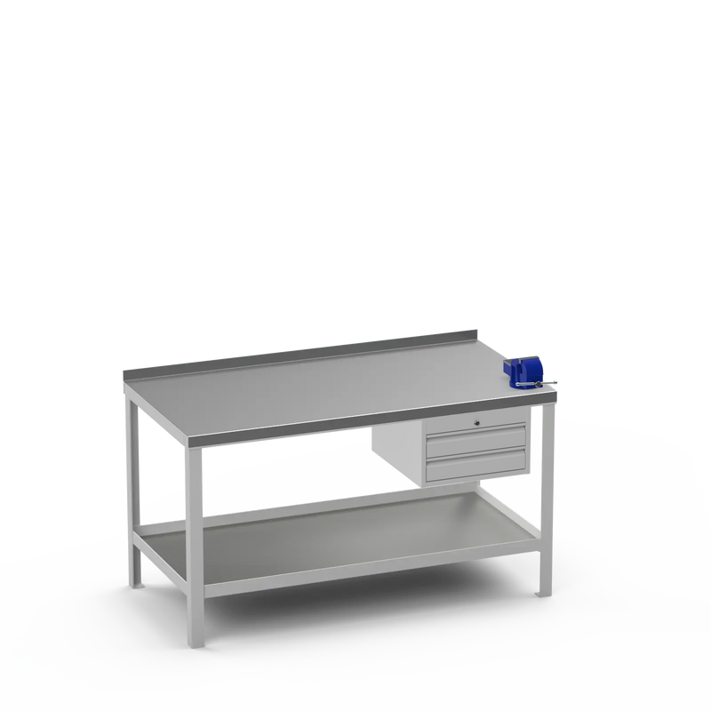Steel Top Heavy Duty Workbench | 2 Drawer Storage Unit & 4 Inch Bench Vice