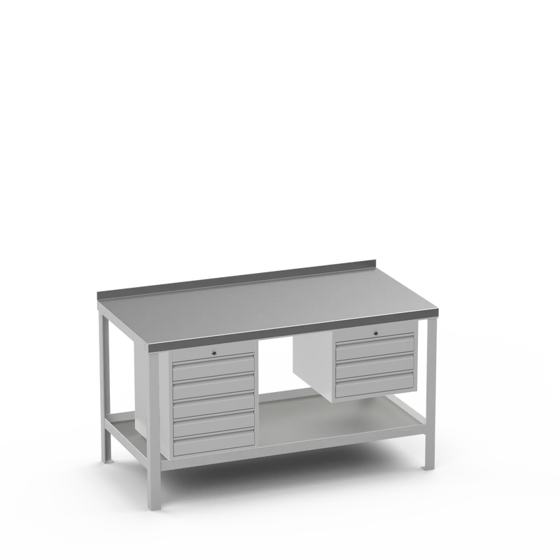 Steel Top Heavy Duty Workbench | 5 Drawer & 3 Drawer Storage