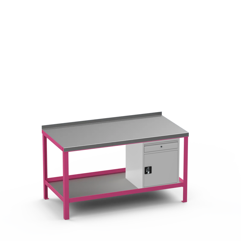 Steel Top Heavy Duty Workbench | Cupboard w/ Drawer Storage