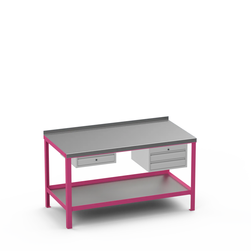 Steel Top Heavy Duty Workbench | Single Drawer & 2 Drawer Storage