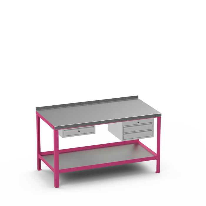 Steel Top Heavy Duty Workbench | Single Drawer & 2 Drawer Storage