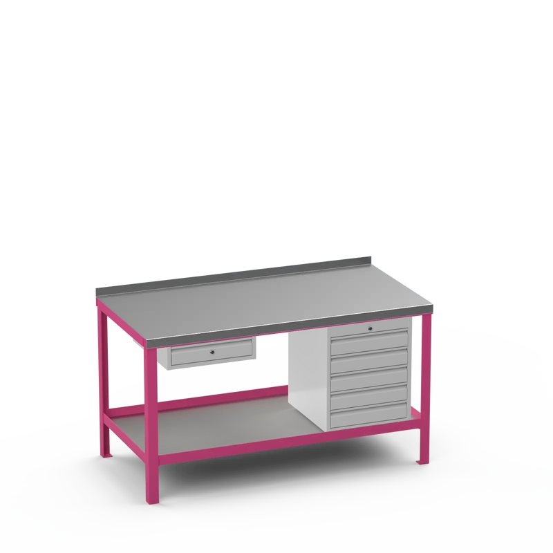 Steel Top Heavy Duty Workbench | Single Drawer & 5 Drawer Storage