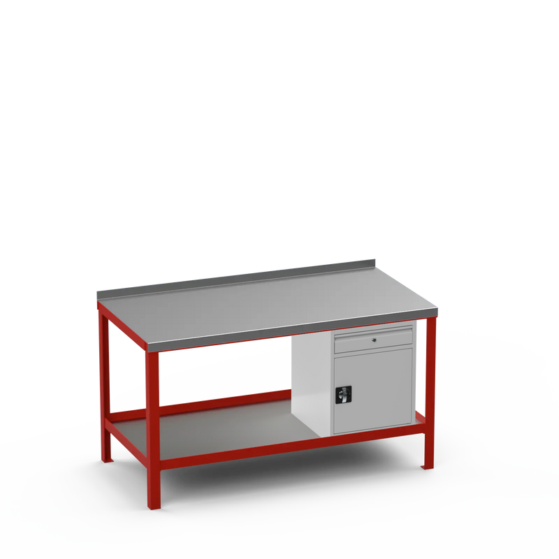 Steel Top Heavy Duty Workbench | Cupboard w/ Drawer Storage