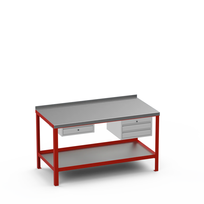 Steel Top Heavy Duty Workbench | Single Drawer & 2 Drawer Storage