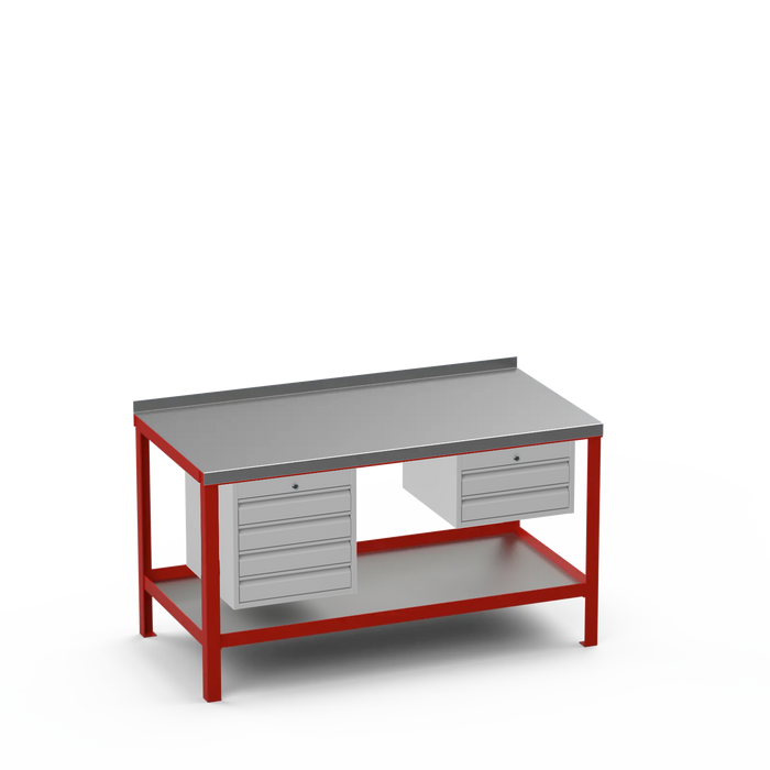 Steel Top Heavy Duty Workbench | 4 Drawer & 2 Drawer Storage