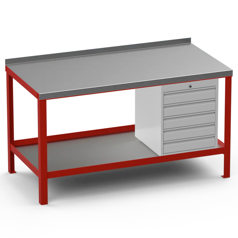 Steel Top Heavy Duty Workbench | 5 Drawer Storage Unit