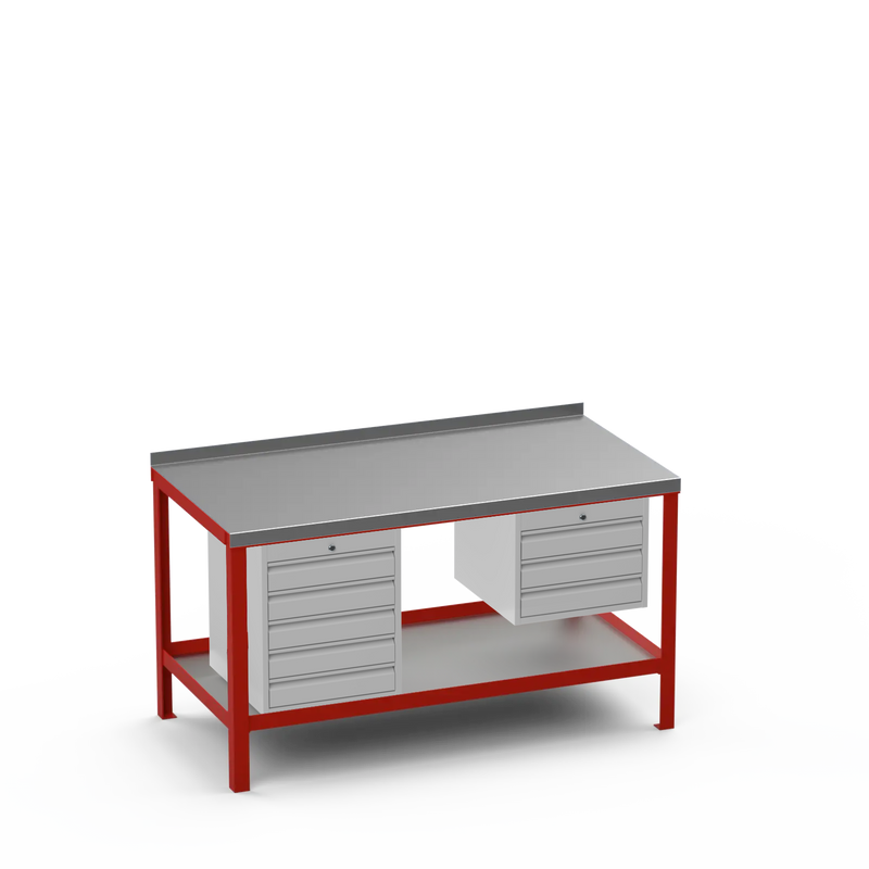 Steel Top Heavy Duty Workbench | 5 Drawer & 3 Drawer Storage