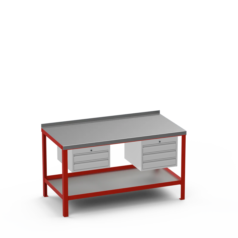 Steel Top Heavy Duty Workbench | 2 Drawer & 3 Drawer Storage