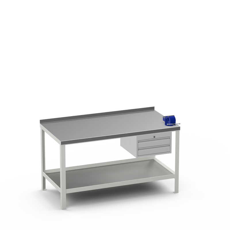 Steel Top Heavy Duty Workbench | 2 Drawer Storage Unit & 4 Inch Bench Vice