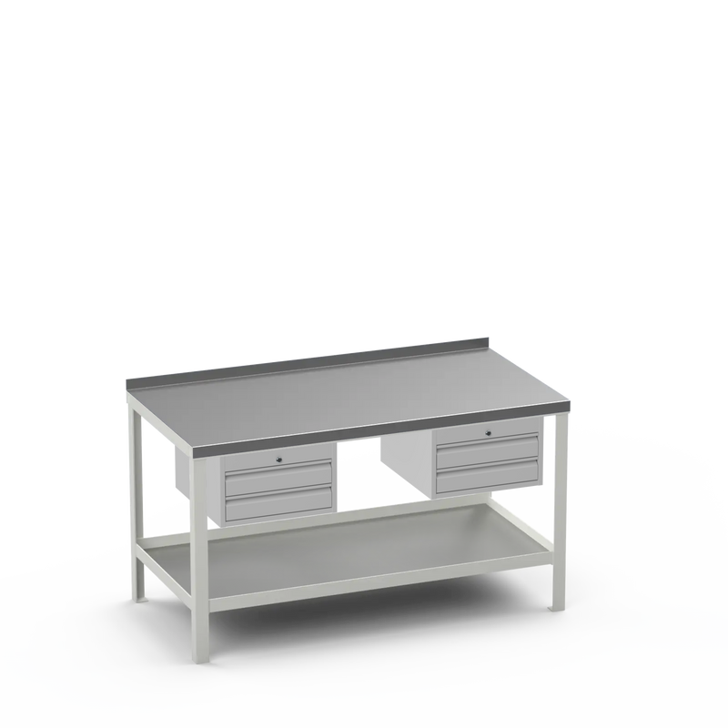 Steel Top Heavy Duty Workbench | 2 Drawer & 2 Drawer Storage