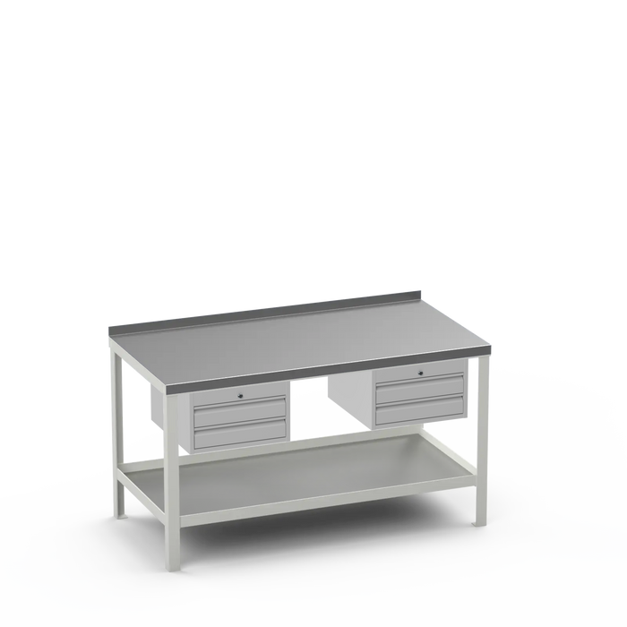 Steel Top Heavy Duty Workbench | 2 Drawer & 2 Drawer Storage