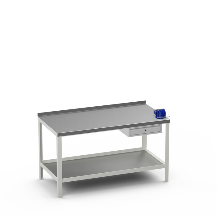 Steel Top Heavy Duty Workbench | Single Drawer & Right 4 Inch Vice Storage
