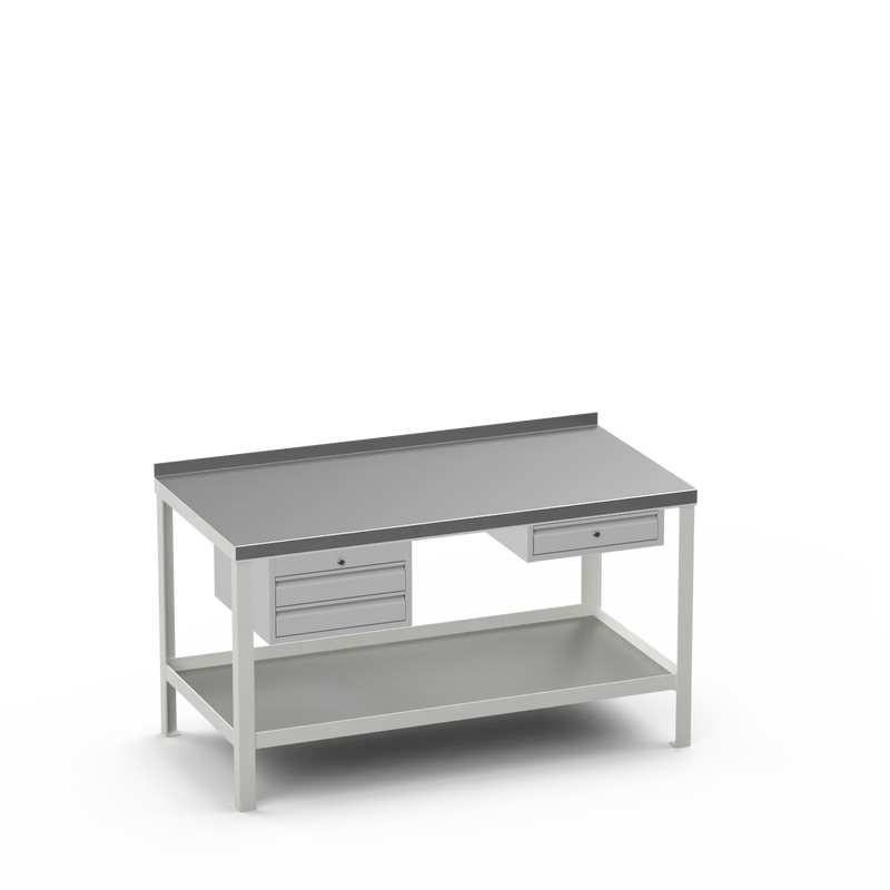 Steel Top Heavy Duty Workbench | 2 Drawer & Single Drawer Storage