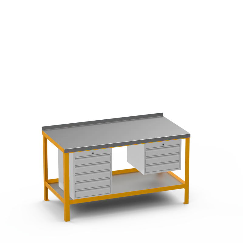Steel Top Heavy Duty Workbench | 5 Drawer & 3 Drawer Storage