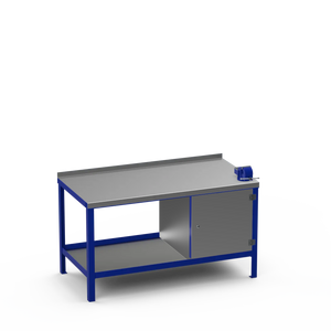 Steel Top Heavy Duty Workbench | Cupboard & 4 Inch Bench Vice