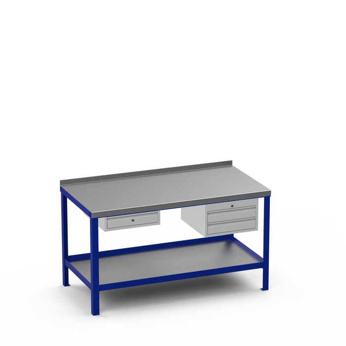 Steel Top Heavy Duty Workbench | Single Drawer & 2 Drawer Storage