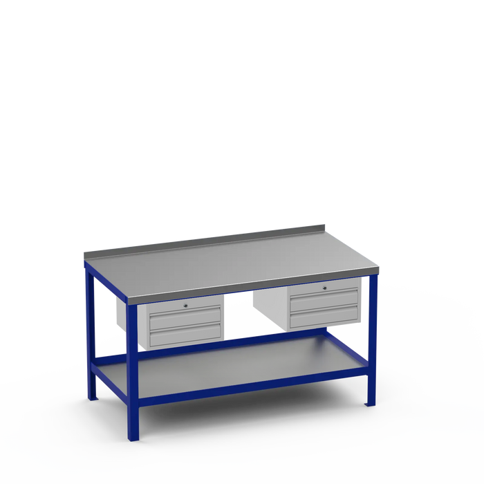 Steel Top Heavy Duty Workbench | 2 Drawer & 2 Drawer Storage