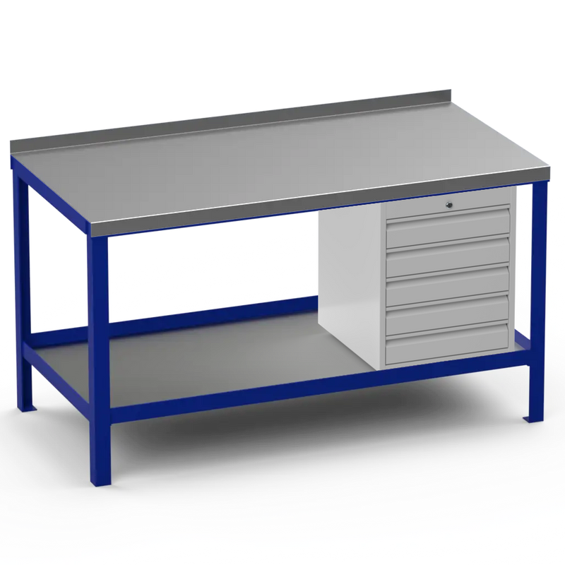 Steel Top Heavy Duty Workbench | 5 Drawer Storage Unit
