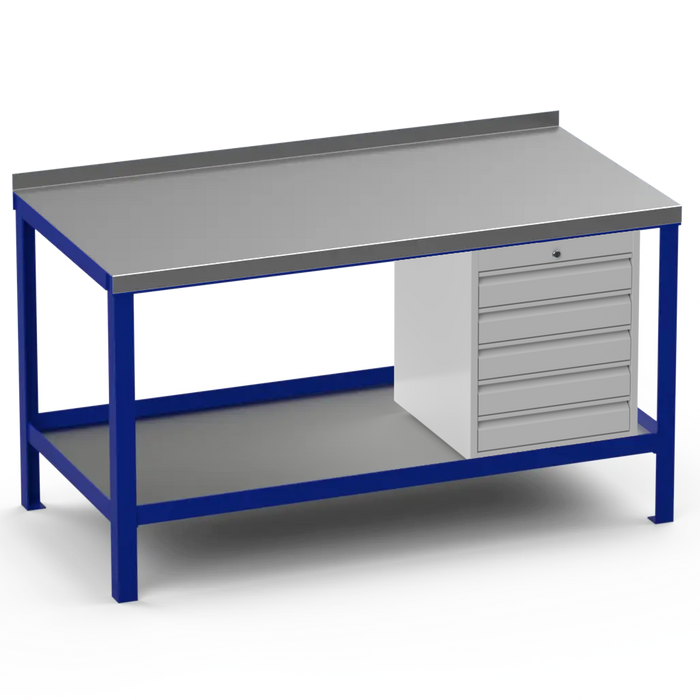 Steel Top Heavy Duty Workbench | 5 Drawer Storage