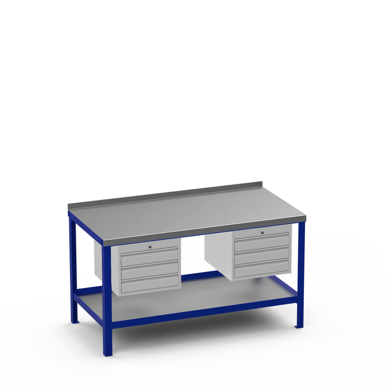 Steel Top Heavy Duty Workbench | 3 Drawer & 3 Drawer Storage