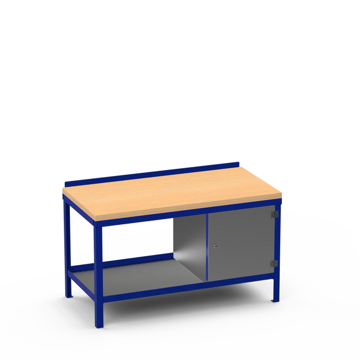 Wood Top Heavy Duty Workbench | Enclosed Cupboard Storage