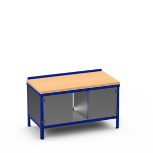 Wood Top Heavy Duty Workbench | Enclosed Cupboard & Storage