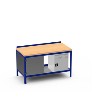 Wood Top Heavy Duty Workbench | Cupboard & Cupboard w/ Drawer Storage