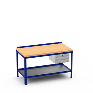 Wood Top Heavy Duty Workbench | 2 Drawer Storage