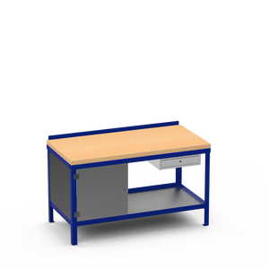 Wood Top Heavy Duty Workbench | Cupboard & Single Drawer Storage Unit