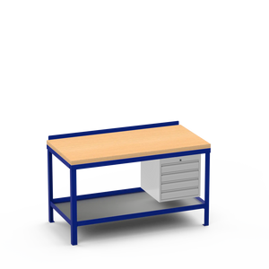 Wood Top Heavy Duty Workbench | 4 Drawer Storage