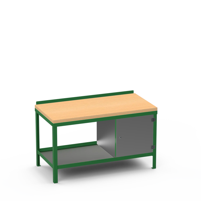 Wood Top Heavy Duty Workbench | Enclosed Cupboard Storage