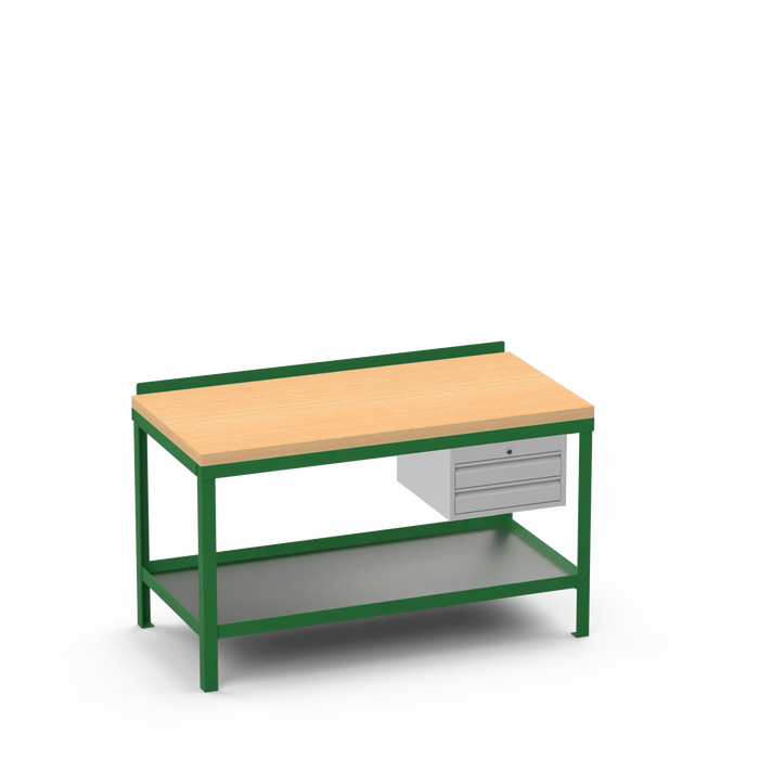 Wood Top Heavy Duty Workbench | 2 Drawer Storage