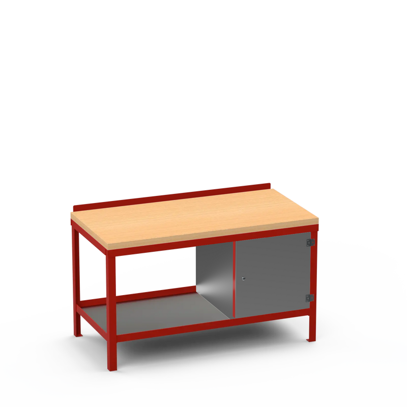Wood Top Heavy Duty Workbench | Enclosed Cupboard Storage