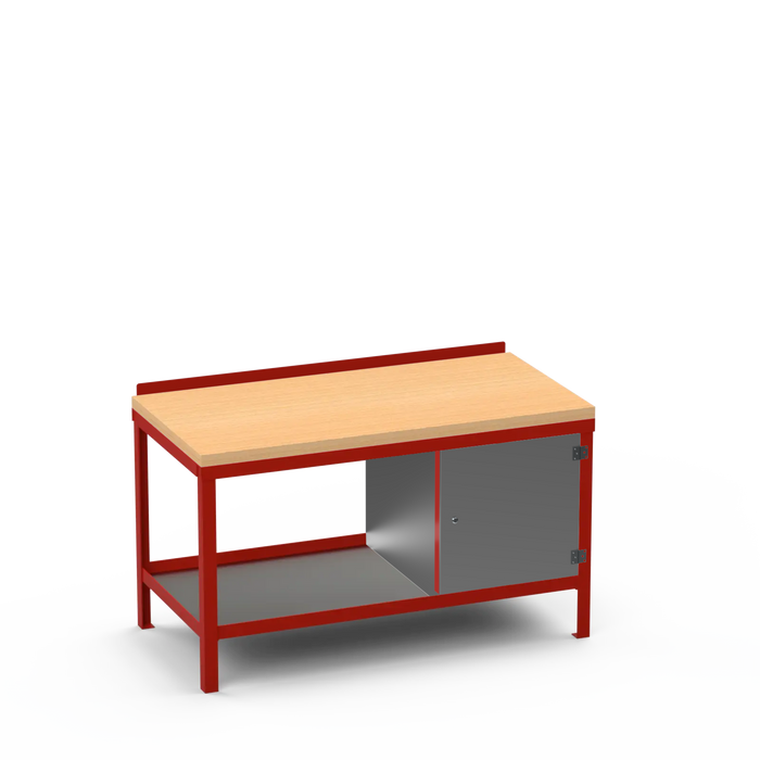 Wood Top Heavy Duty Workbench | Enclosed Cupboard Storage