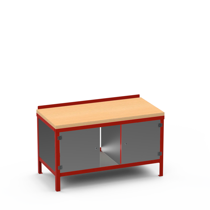 Wood Top Heavy Duty Workbench | Enclosed Cupboard & Enclosed Cupboard Storage