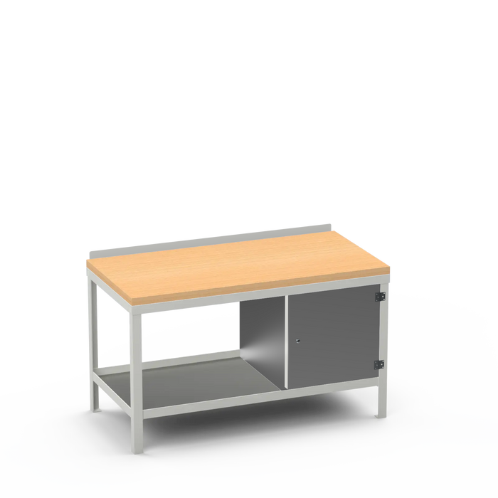 Wood Top Heavy Duty Workbench | Enclosed Cupboard Storage