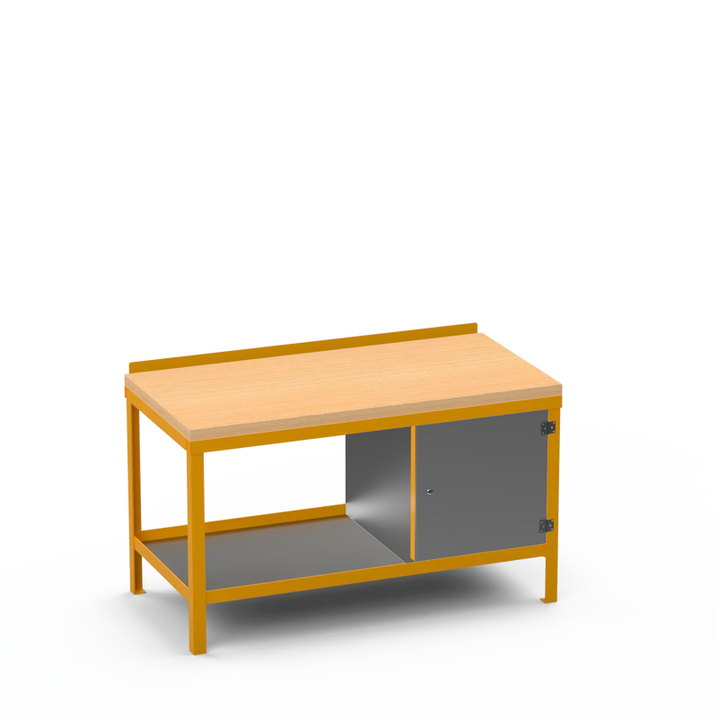 Wood Top Heavy Duty Workbench | Enclosed Cupboard Storage