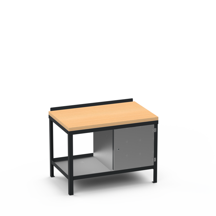 Wood Top Heavy Duty Workbench | Enclosed Cupboard Storage