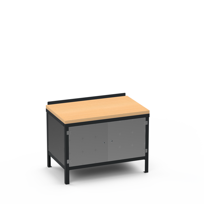 Wood Top Heavy Duty Workbench | Enclosed Cupboard & Enclosed Cupboard Storage