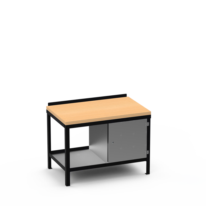 Wood Top Heavy Duty Workbench | Enclosed Cupboard Storage