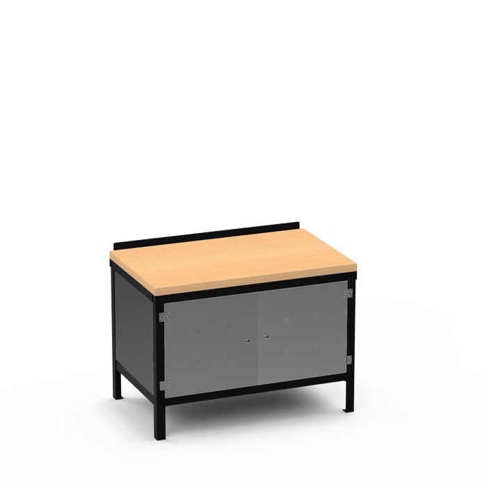 Wood Top Heavy Duty Workbench | Enclosed Cupboard & Enclosed Cupboard Storage